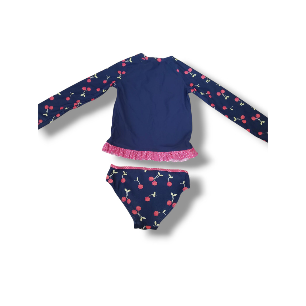 Gymboree Girls 6 Rashguard Swimsuit Very Cherry - Picture 2 of 5